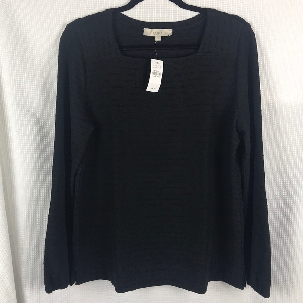 Loft black knit top.
